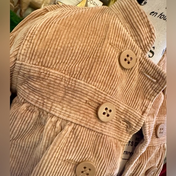 Gap Camel Corduroy Pea Coat Girls Large Size 10 Button Front Warm Floral Lined - Picture 5 of 8